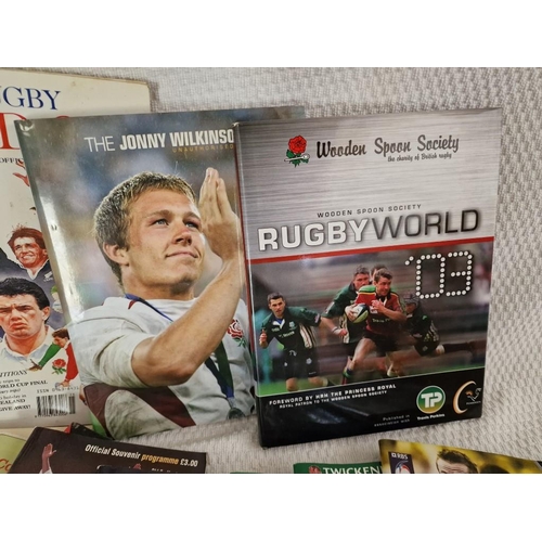 251 - Large Collection of Mostly England Rugby Related Books, Magazines, Match Programmes, etc (see multip... 