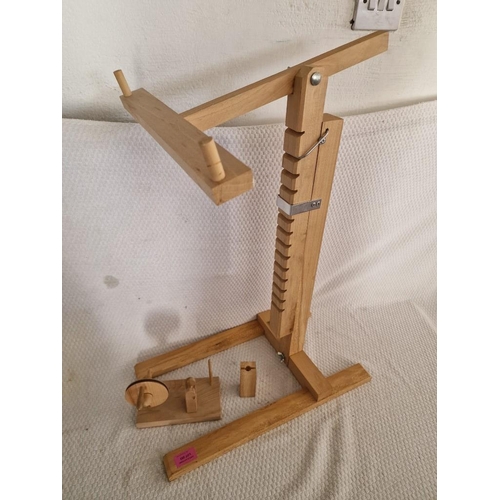 253 - Wooden Lace Making Stand, Adjustable Height