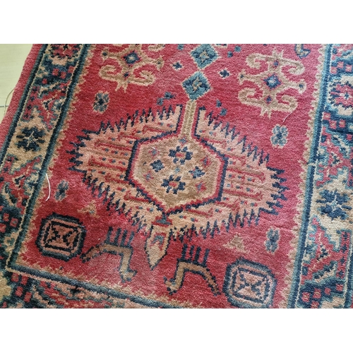 8 - Decorative Persian Style Runner Carpet, Red Base Colour, Wool, (Approx. 235 x 70cm)