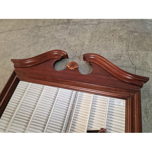 334m - Classical Style Wall Mirror with Dark Wood Surround, Curved Top and Carvel Applied Shell, by 'Pennsy... 