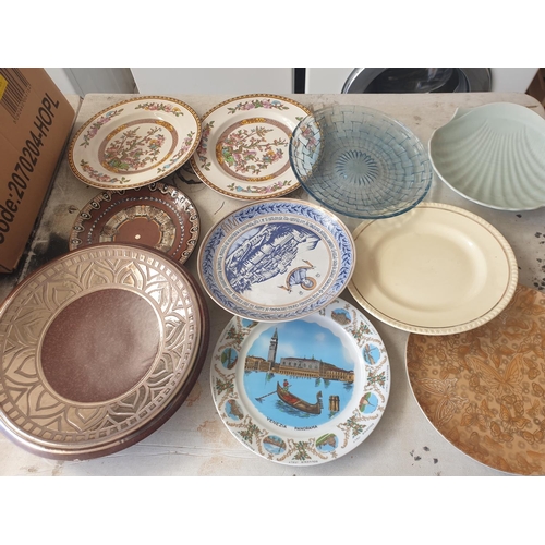 366m - Vintage / Retro Collection of Various Plates in Different Size, Style Material etc (10pcs)