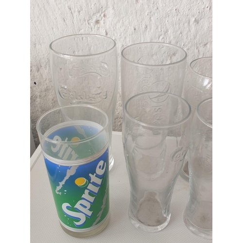 374m - 14 x Advertising / Collectable Glasses, 13  Coca Cola and 1 x Sprite