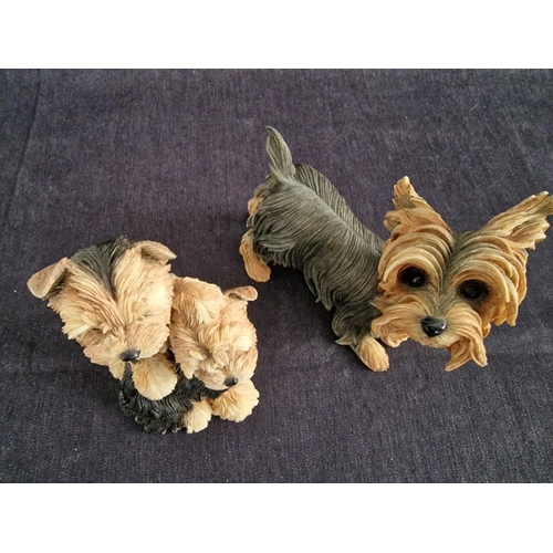 57 - 2 x Hand Painted Dog Ornaments, One Titled 'Tiggy & Chloe' by 'Barkers', (2)