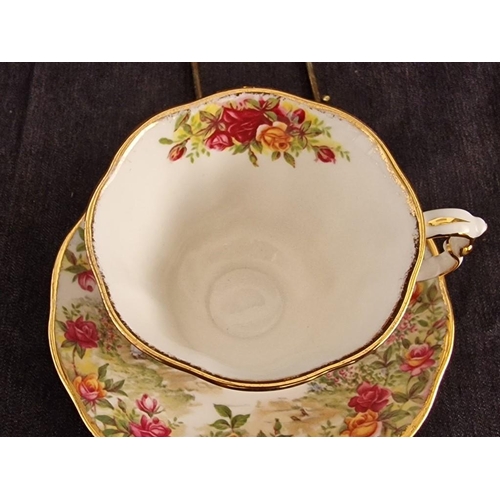 8 - Royal Albert 'A Celebration of the Old Country Roses Garden' Bone China Tea Cup & Saucer with Displa... 