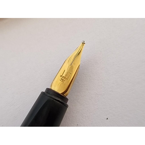 126 - Vintage Dunhill Gemline Classic Dress Fountain Pen, Gold Plated, with Black Line Clip, Circa 1970's,... 