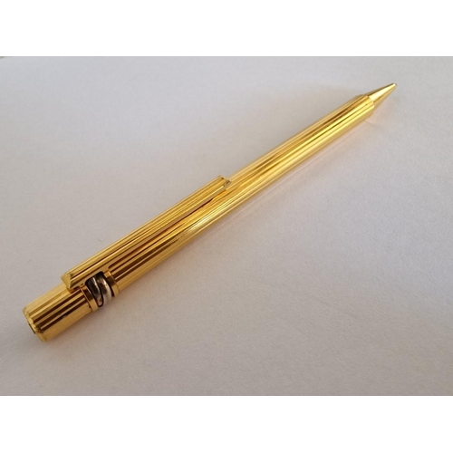 127 - Vintage Must De Cartier 'Trinity' Gold Plated Ball Point Pen, (Approx. 13.5cm)