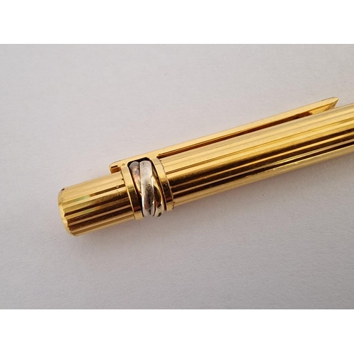 127 - Vintage Must De Cartier 'Trinity' Gold Plated Ball Point Pen, (Approx. 13.5cm)