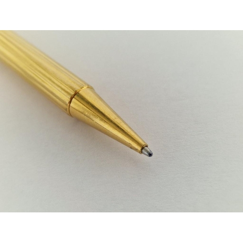 127 - Vintage Must De Cartier 'Trinity' Gold Plated Ball Point Pen, (Approx. 13.5cm)