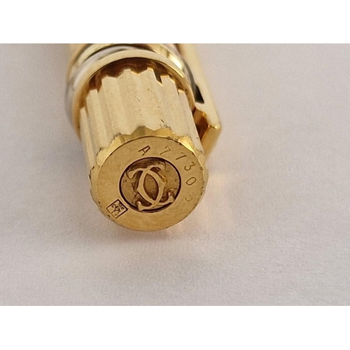 127 - Vintage Must De Cartier 'Trinity' Gold Plated Ball Point Pen, (Approx. 13.5cm)