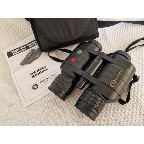 188 - Night Owl Compact Night Vision Binoculars, (NOCB4), with Carry Case and Instructions