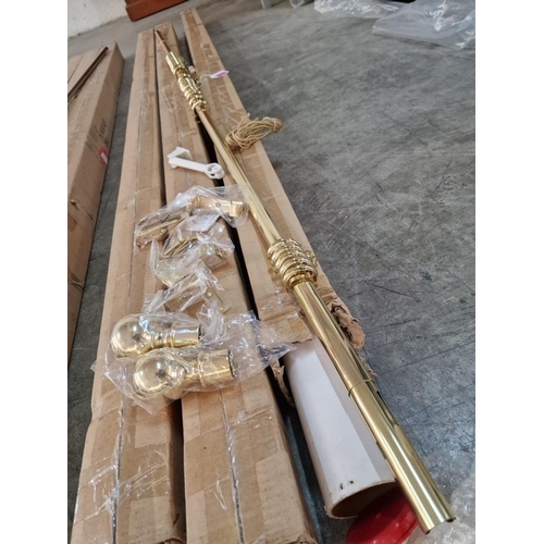 43 - 'Job Lot' of Boxed / Unused Curtain Poles; 4 x Silver / Chrome Colour and 3 x Gold Colour, with Ring... 