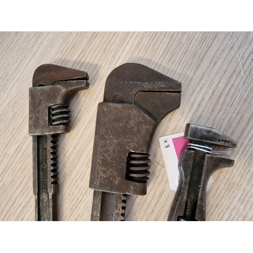 50 - 3 x American Wrenches; 10, 22 and 27cm, (3)