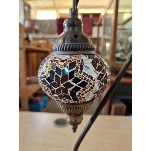 57 - Moroccan Mosaic Glass Table / Side Lamp, (Approx. H: 40cm), * Working when lotted *