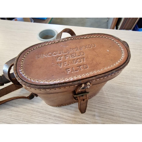 68 - French 1930's Binoculars, after 'Le Jockey Club, Paris', in Original Leather Case, 10 Degree Field