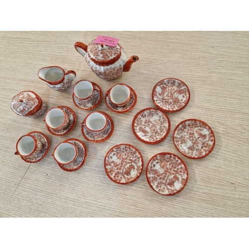 71 - Oriental Ceramic Miniature Tea Service; 6 Cups & Saucers, 5 x Plates, Tea Pot, Sugar Bowl and Milk J... 