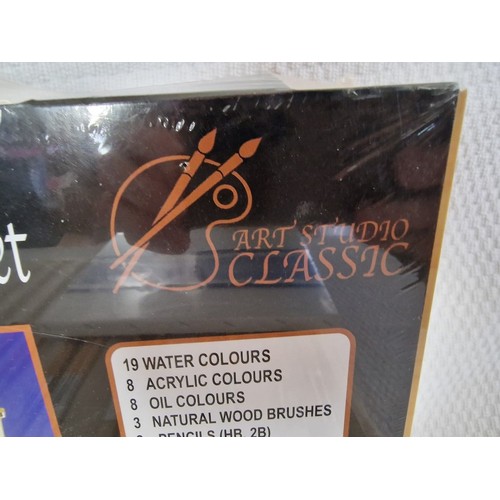 6 - Collection of Unused Craft Items; Professional Painting Set in Carry Case, Box of Acrylic Colour Pai... 