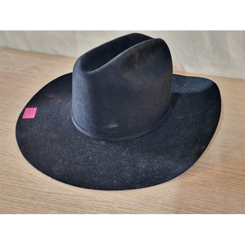 121 - Resistol 'Self-Conforming' Western Lancaster Cow Boy Hat, Black Colour Beaver, Made in Texas, USA, S... 