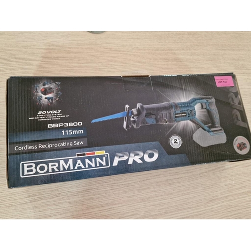 141 - Bormann Pro Cordless Reciprocating Saw, (Model: BBP3800), 20v, 115mm, * Unused in Box *, Compatible ... 