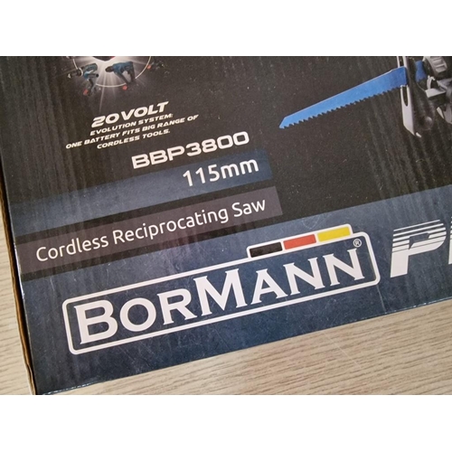 141 - Bormann Pro Cordless Reciprocating Saw, (Model: BBP3800), 20v, 115mm, * Unused in Box *, Compatible ... 