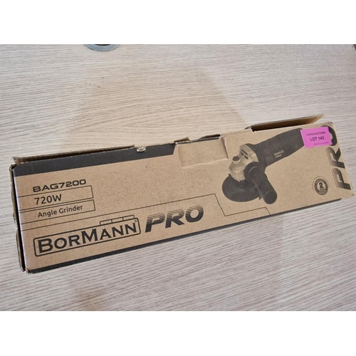 143 - Bormann Pro Angle Grinder, (Model: BAG7200), 720w, 125mm, Unused in Box