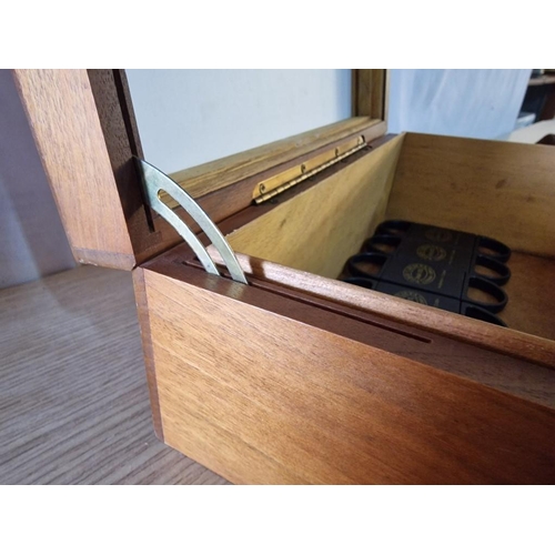 193 - Decatur Industries Cigar Box with Cedar Wood Lining and Inlaid Brass Plaque, Complete with Qty of Ci... 