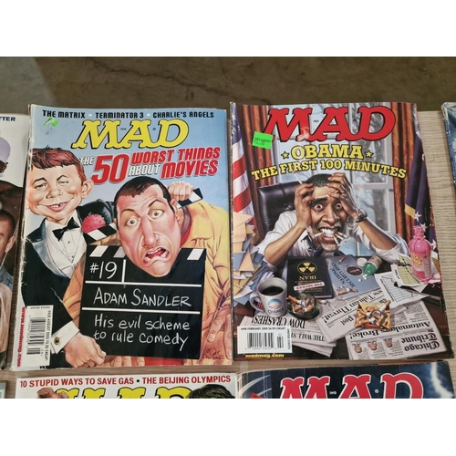 195 - Collection of Various Magazines, Incl. 7 x MAD, National Geographic, Time, Asterix, Newsweek, etc