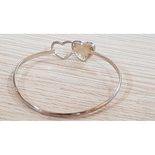 201 - .925 Silver Ladies Interlocking Hearts Bracelet (Total Weight 9gr, Approx. Ø6.5cm)