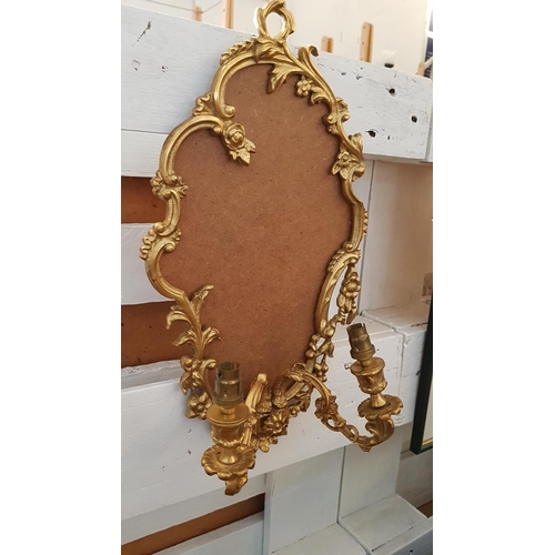 202 - Vintage French Style Wall Mirror / Frame / Lighting Gilded / Brass Effect (Floral Leaf Pattern) for ... 