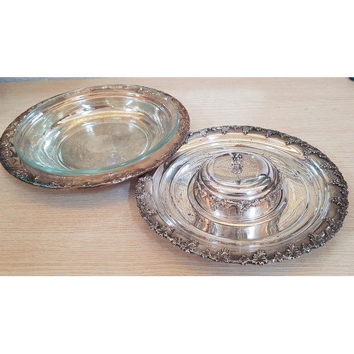 235 - Silver Plated Vintage Style Tableware Hight Ornate with Grape Garlands Pattern 