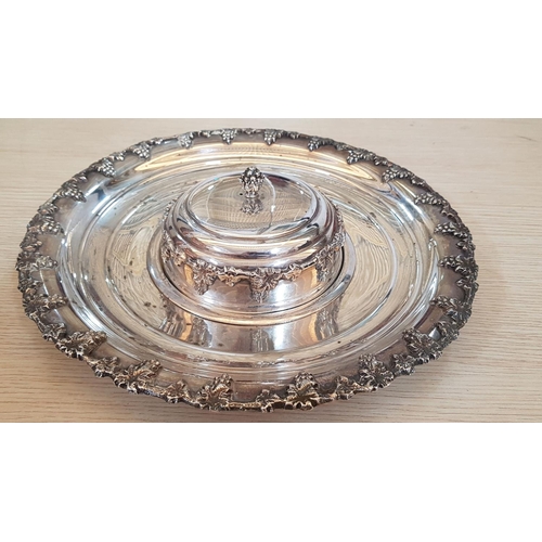 235 - Silver Plated Vintage Style Tableware Hight Ornate with Grape Garlands Pattern 