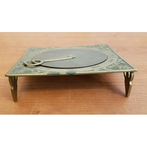 283 - Vintage Style Brass Desk Perpetual Calendar (13.5 x 13.5cm, Total Weight 300gr)