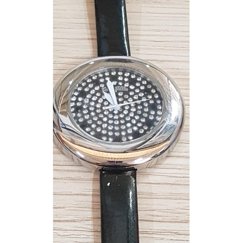 296 - Large Face Follie Follie Ladies Watch, Black Narrow Strap *Basic Test and Working when Lotted*