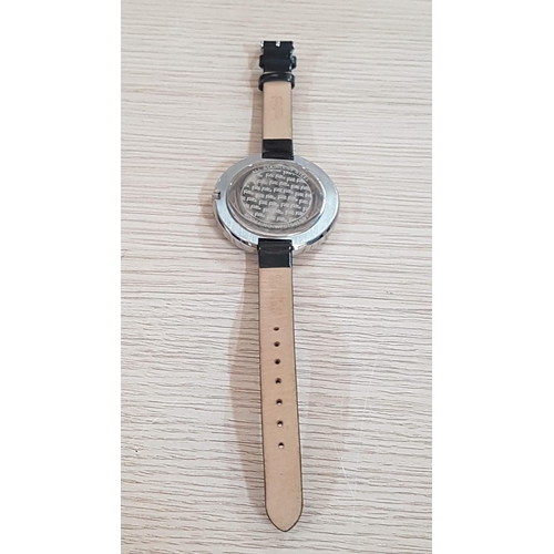 296 - Large Face Follie Follie Ladies Watch, Black Narrow Strap *Basic Test and Working when Lotted*