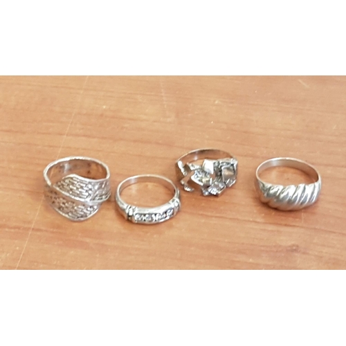 300 - 4 x Silver Rings (Total Weight 17gr)