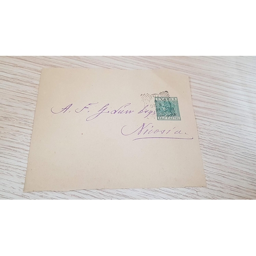 302 - Vintage Cyprus Pre Paid Envelope 1/2 Piastre Stamped Larnaca DE5?