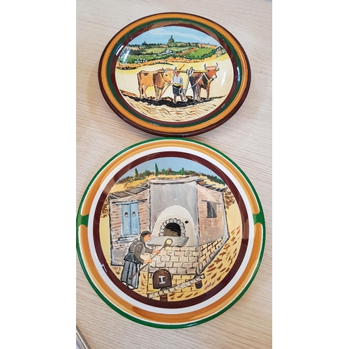 314 - 2 x Hand Made Decorative Plates of 