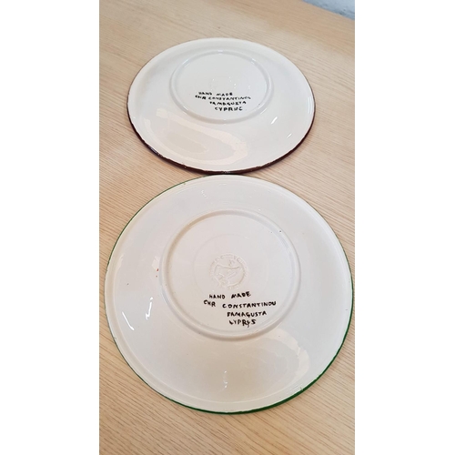 314 - 2 x Hand Made Decorative Plates of 