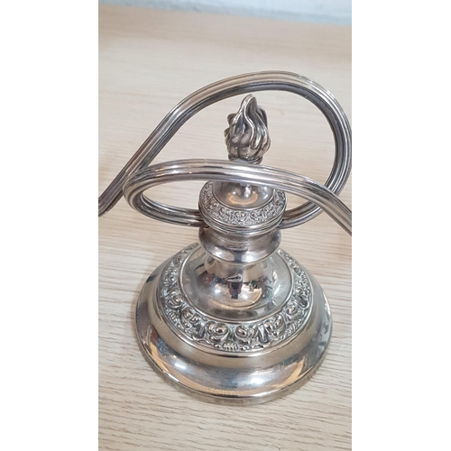 316 - Vintage Style Silver Plated Tableware - Pair of Ianthe 2 - Arm Candelabra (H:15cm each)