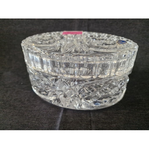 138 - Bohemia Crystal Lidded Jewellery Casket, Oval Shape, (Approx. 18 x 13 x 8.5cm)