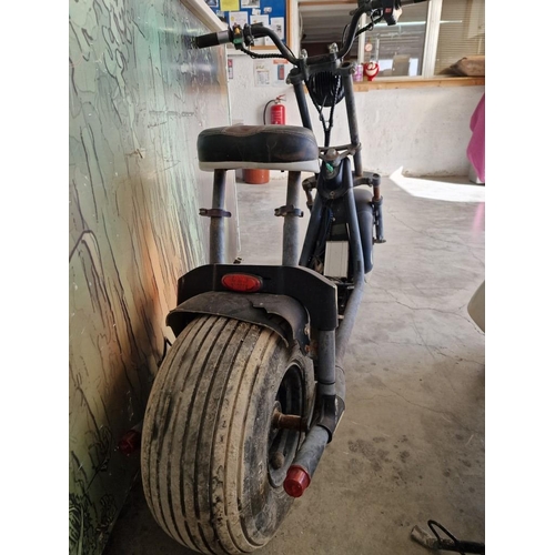 110 - 2 x Electric Scooters; 'Chopper' Style Fat Tyre Two-Wheeled Electric Scooters, with 3 x Batteries an... 