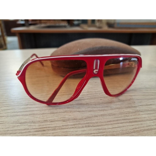 116 - Carrera Sunglasses, Designed in Italy, with Red Frames, (135 SAFARI/O 85D-ID), with Hard Case