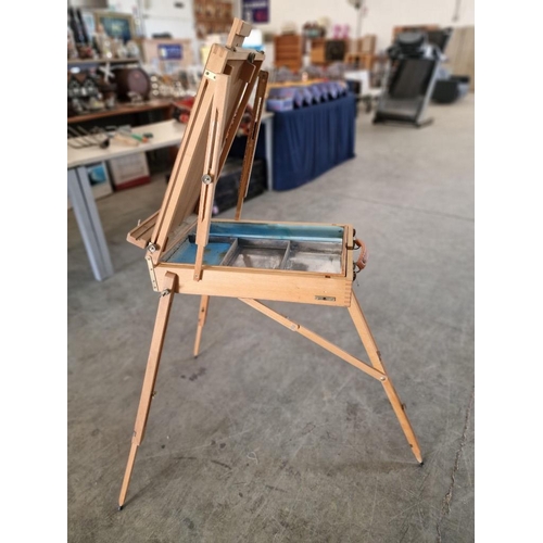 118 - Portable Easel and Artists Box, Wooden with Folding Extendable Legs