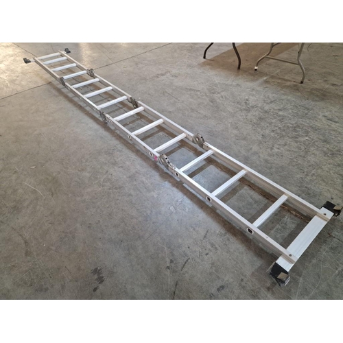 111 - Aluminium 'Multi-Purpose' Folding Ladder, (see multiple catalogue photos). 

Nb. A/F: One release ca... 