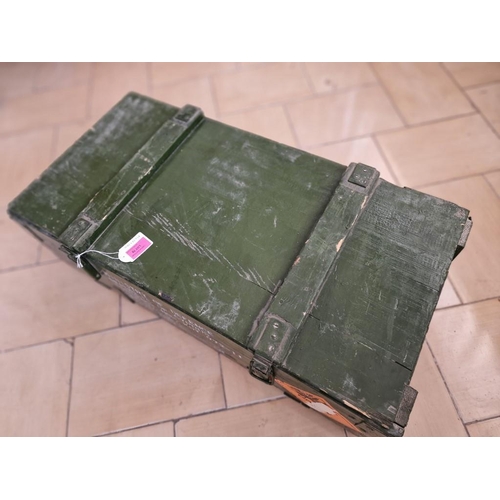 79 - Vintage Solid Wood 'Ministry of Defence, Cyprus' Ammunition Box with Hinged Lid and Clasps, (Approx.... 
