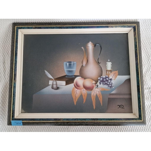 45 - Framed Oil on Canvas Painting of Still Life, Signed Lower Right, (see multiple catalogue photos), (A... 