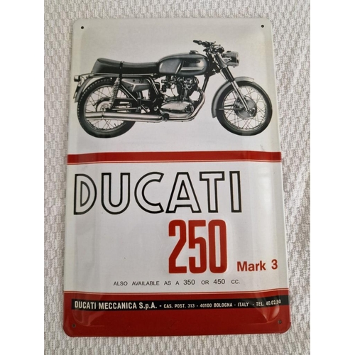 46 - Nostalgic Art Metal Advertising Sign for 'Ducati 250 Mark 3 Motorbike', Official Licenses Product, M... 