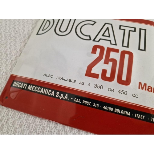 46 - Nostalgic Art Metal Advertising Sign for 'Ducati 250 Mark 3 Motorbike', Official Licenses Product, M... 