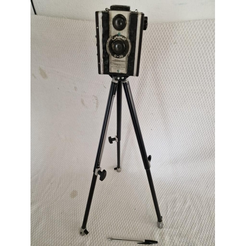 47 - Vintage Coronet D-20 Box Camera on Tripod