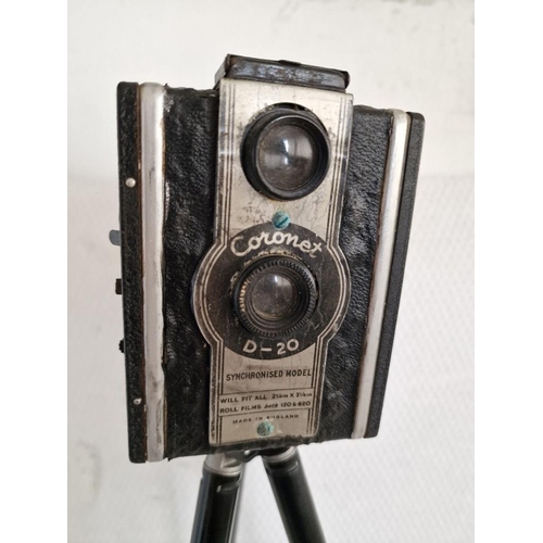 47 - Vintage Coronet D-20 Box Camera on Tripod