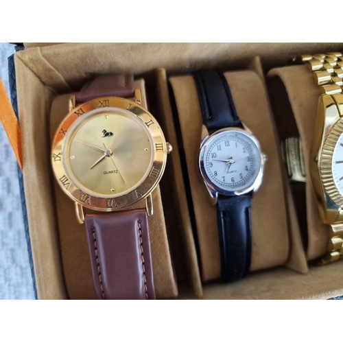 50 - Collection of Assorted Wrist Watches, (Untested or A/F), Together with Black Colour 5-Watch Box and ... 